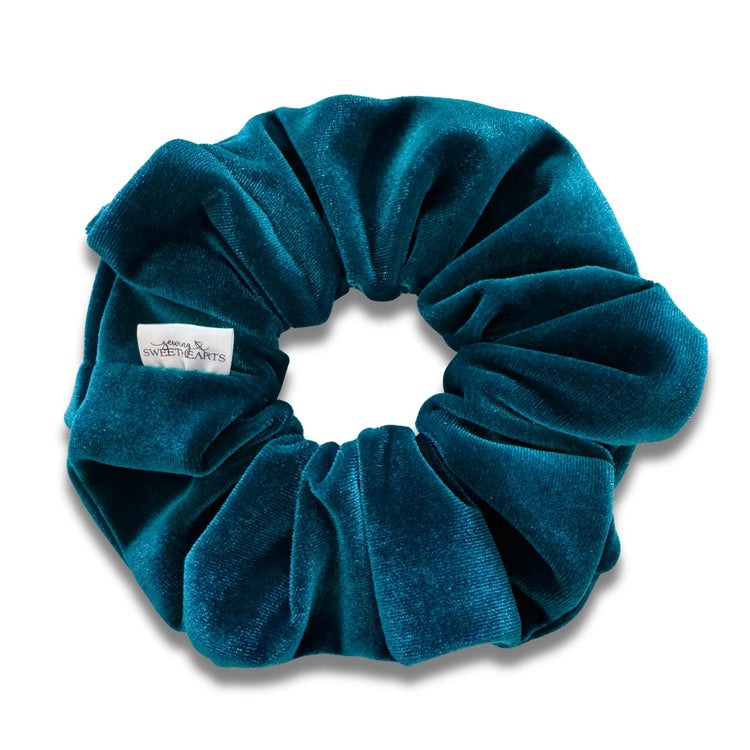 Dark Teal Velvet Scrunchie  Sewing Sweethearts   