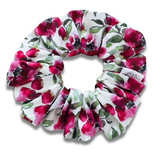 Merlot Flowers Scrunchie Sewing Sweethearts