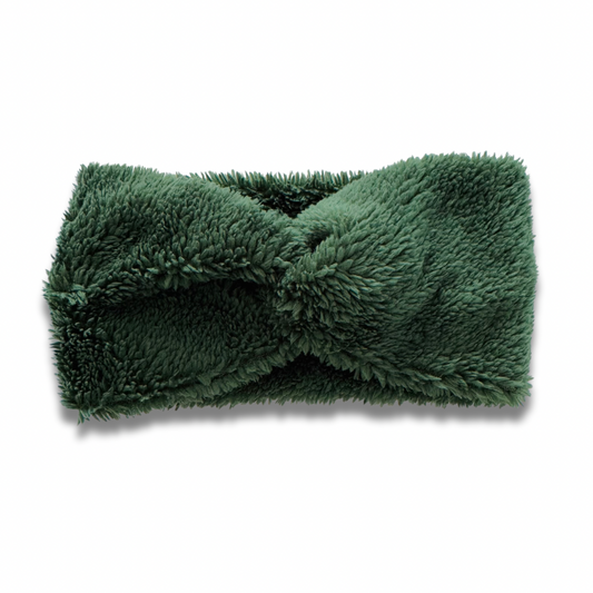 Dark Green Sherpa Headband Sewing Sweethearts