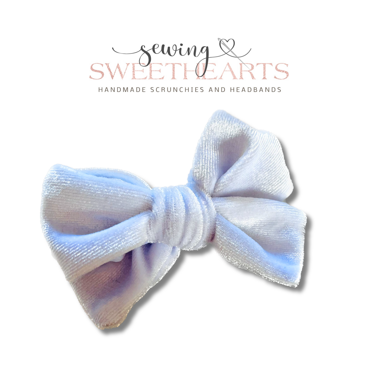 White Velvet Bow  Sewing Sweethearts   