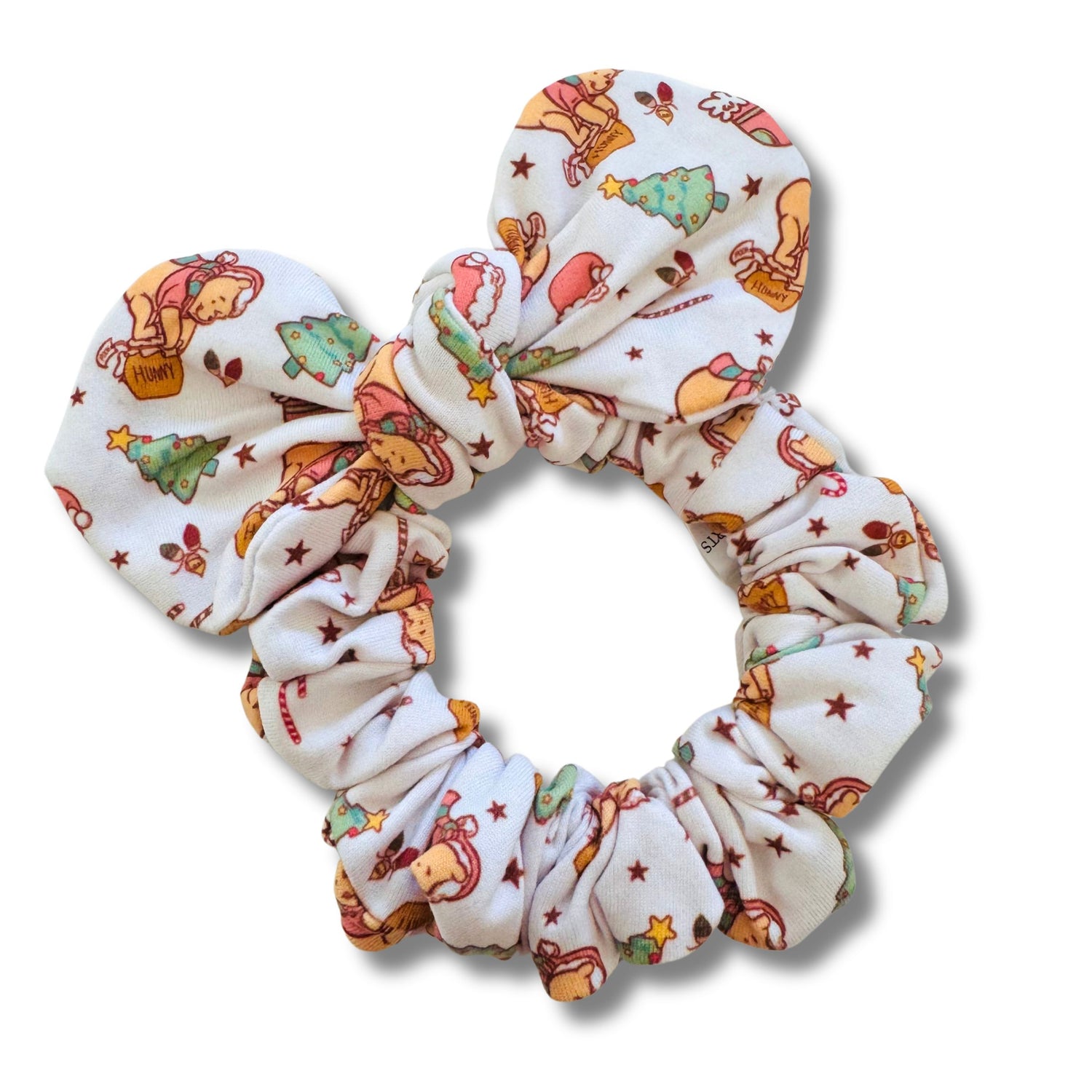 Honey Bear Christmas Bow Scrunchie  Sewing Sweethearts   