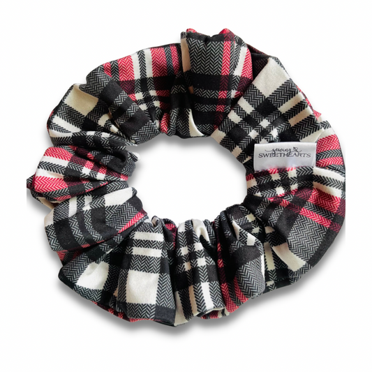 Cozy Pink Plaid Scrunchie  Sewing Sweethearts   