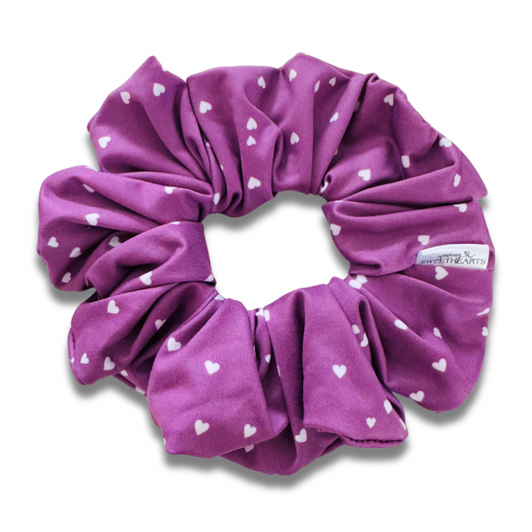 Purple Hearts Scrunchie Sewing Sweethearts