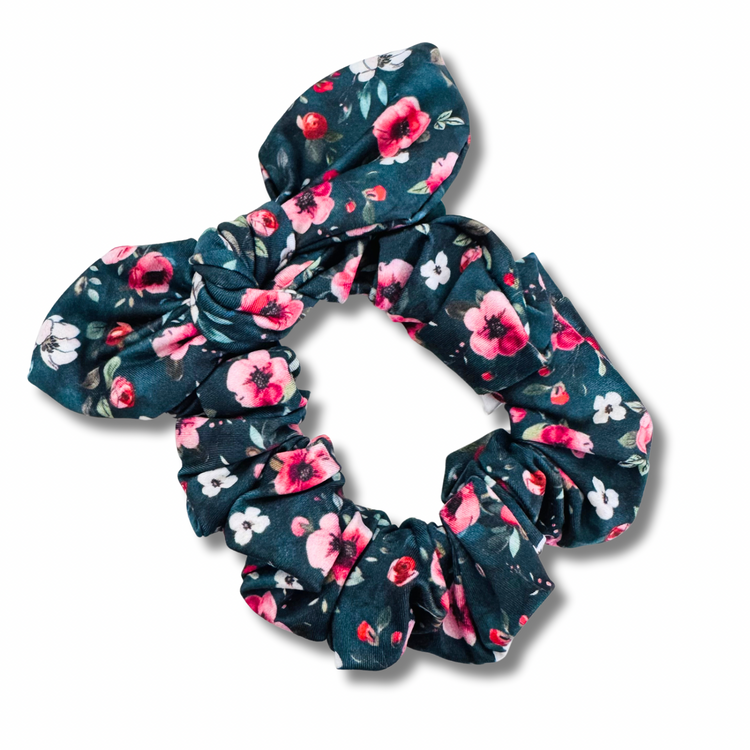 Mini Emerald Garden Bow Scrunchie Sewing Sweethearts