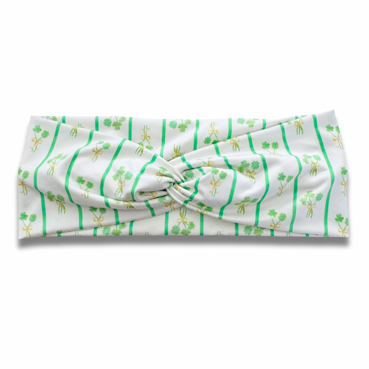 Shamrock Stripe Sweetheart Headband (or removable tie option) Sewing Sweethearts Sweetheart