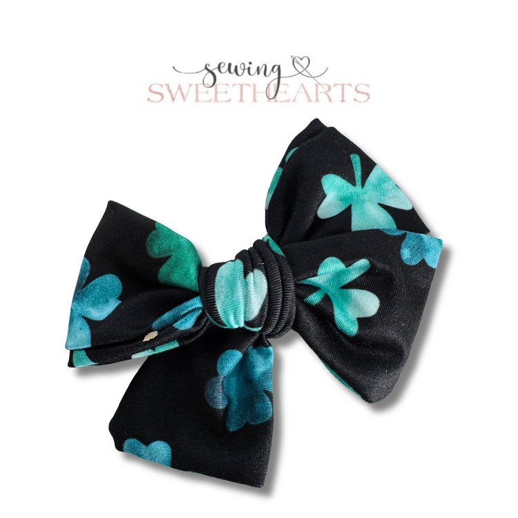 Clovers on Black Bow Sewing Sweethearts