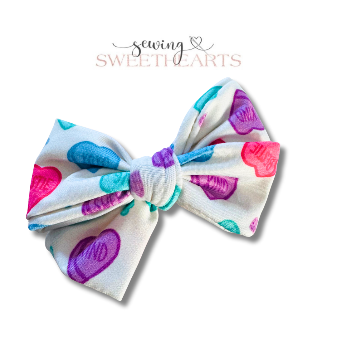 Candy Hearts Bow Sewing Sweethearts