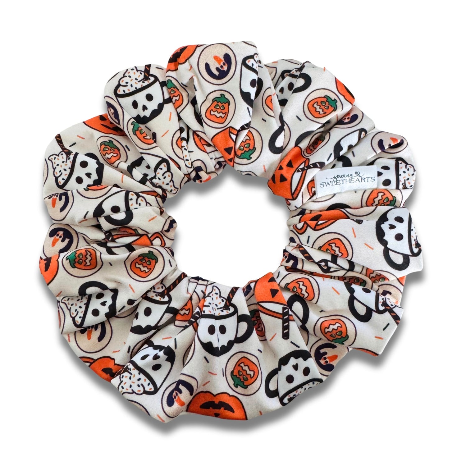 Halloween Cookies & Drinks Scrunchie  Sewing Sweethearts   