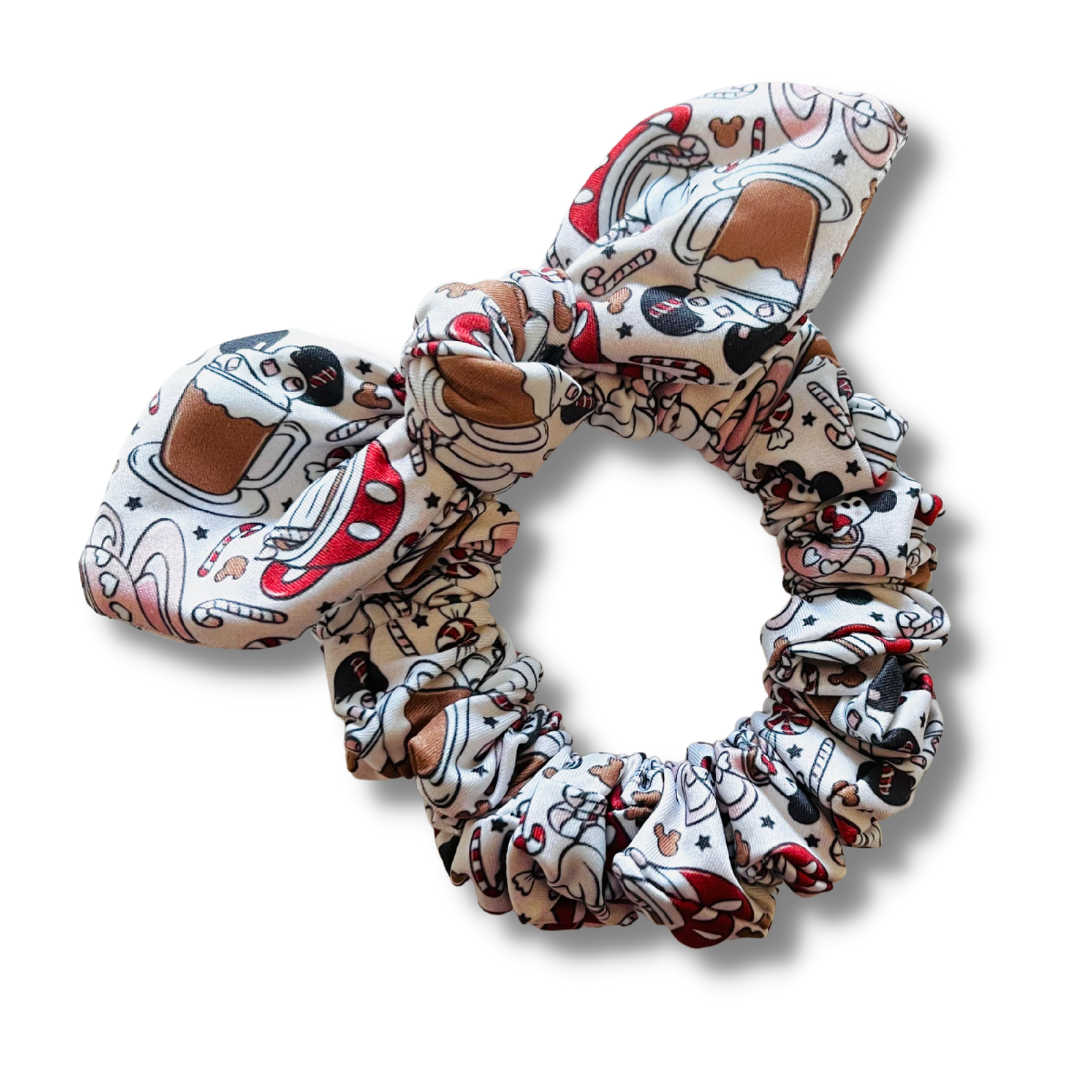 Christmas Coffee Mouse Bow Scrunchie  Sewing Sweethearts   