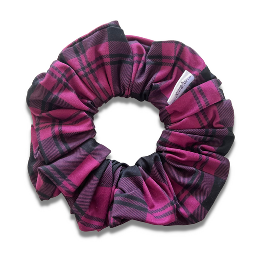 Dark Pink Plaid Scrunchie  Sewing Sweethearts   