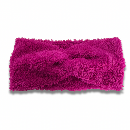 Magenta Sherpa Headband Sewing Sweethearts