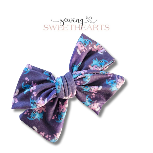 Blue Alien Love Bow Sewing Sweethearts