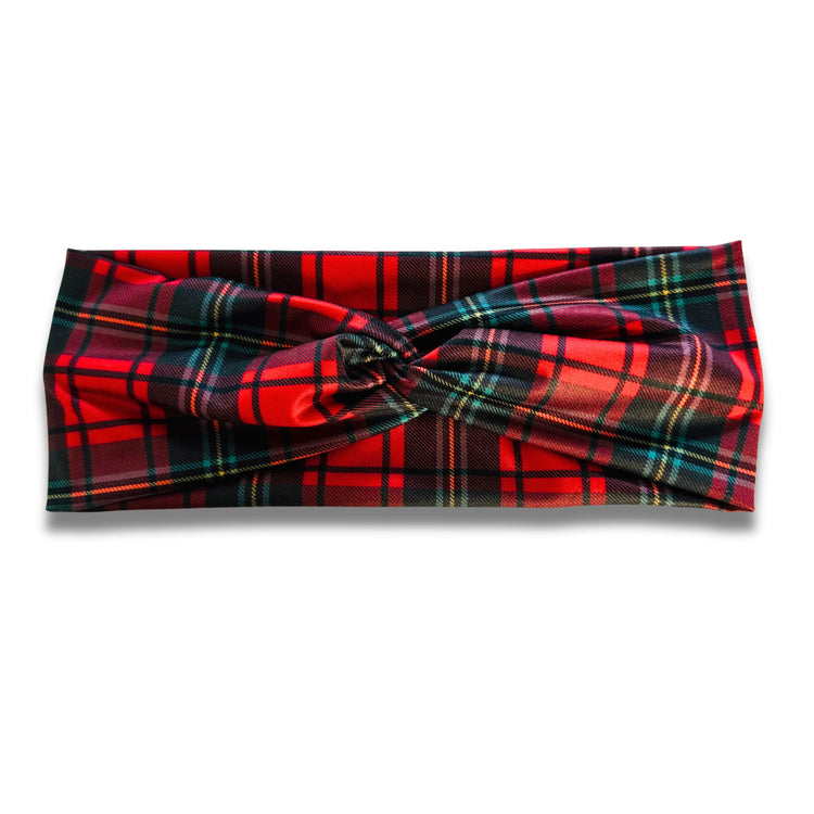 Red Christmas Plaid Sweetheart Headband (or removable tie option) Sewing Sweethearts Sweetheart