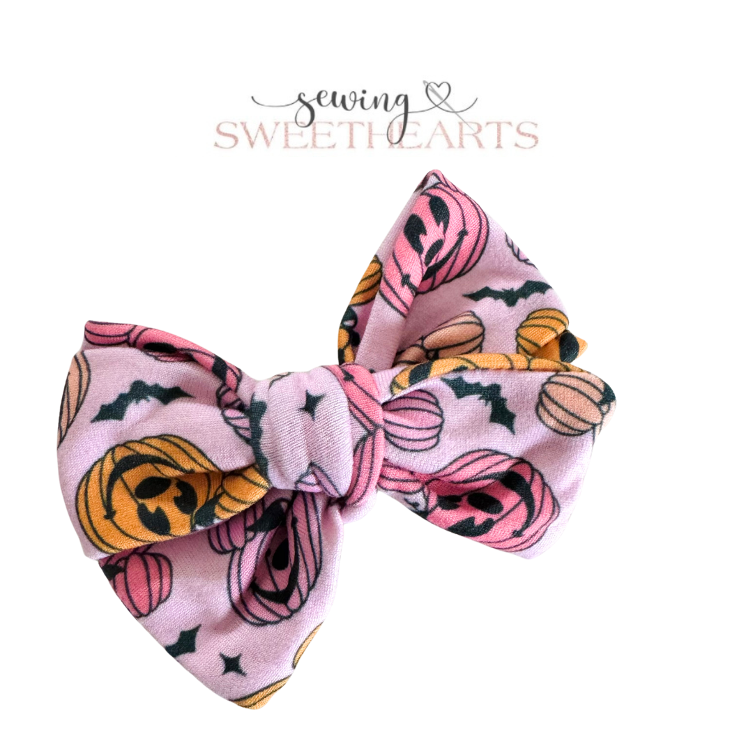 Pink Mouse Pumpkins Bow  Sewing Sweethearts   