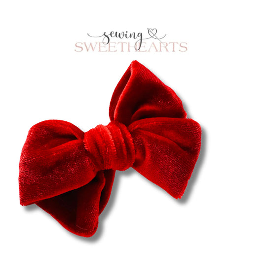 Red Velvet Bow  Sewing Sweethearts   