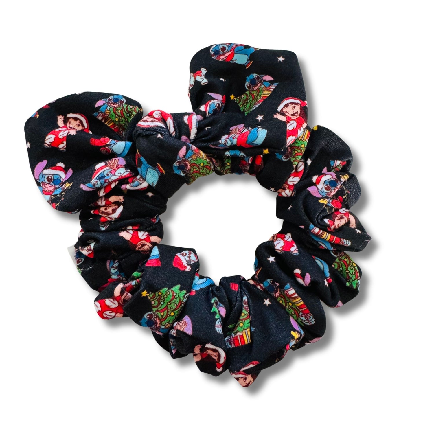 Blue Alien Christmas Bow Scrunchie  Sewing Sweethearts   