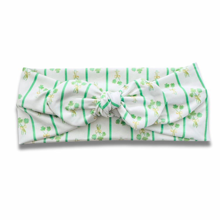 Shamrock Stripe Sweetheart Headband (or removable tie option) Sewing Sweethearts Sweetheart with Removable Tie