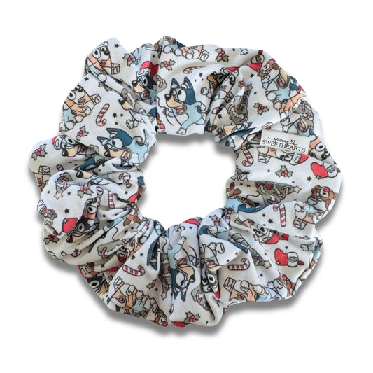 Blue Dog Christmas Scrunchie  Sewing Sweethearts   