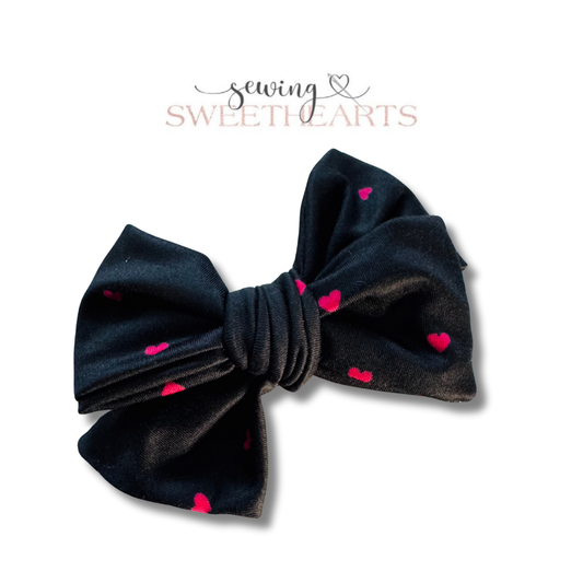 Valentine Hearts Bow Sewing Sweethearts