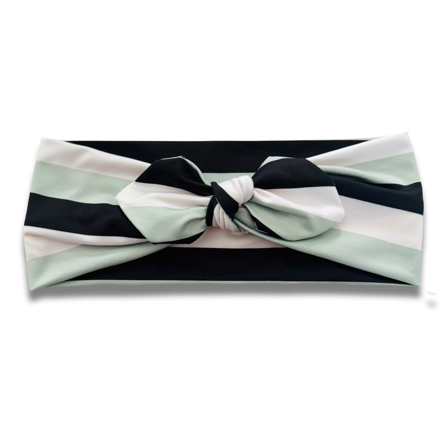 Sage Stripes Sweetheart Headband (or removable tie option) Sewing Sweethearts Sweetheart with Removable Tie