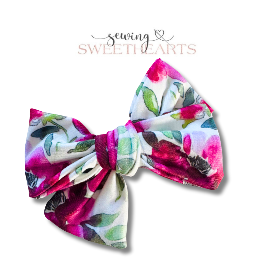 Merlot Flowers Bow Sewing Sweethearts