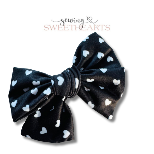 Black Hearts Bow Sewing Sweethearts