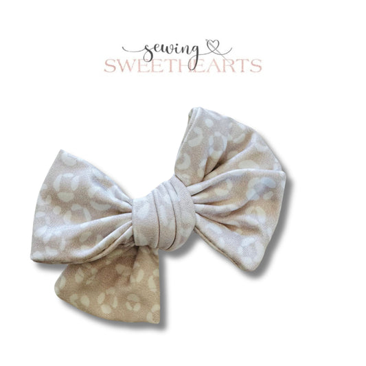 Neutral Leopard Bow  Sewing Sweethearts   