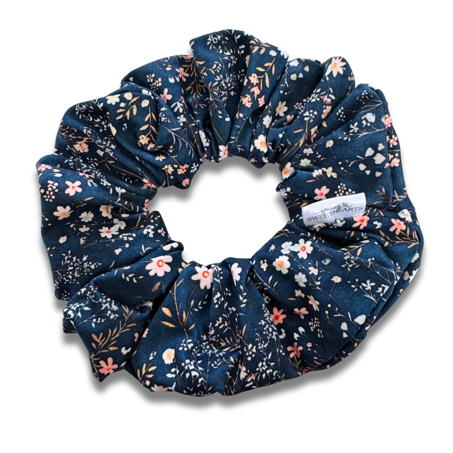 Navy Garden Scrunchie Sewing Sweethearts