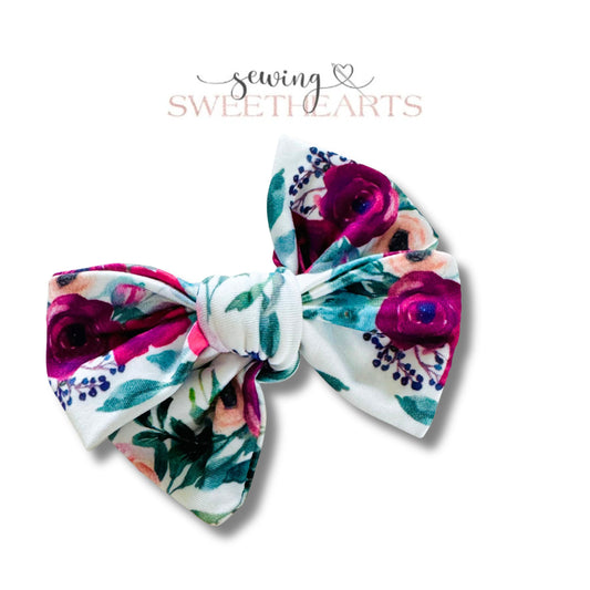 Pink Winter Garden Bow  Sewing Sweethearts   