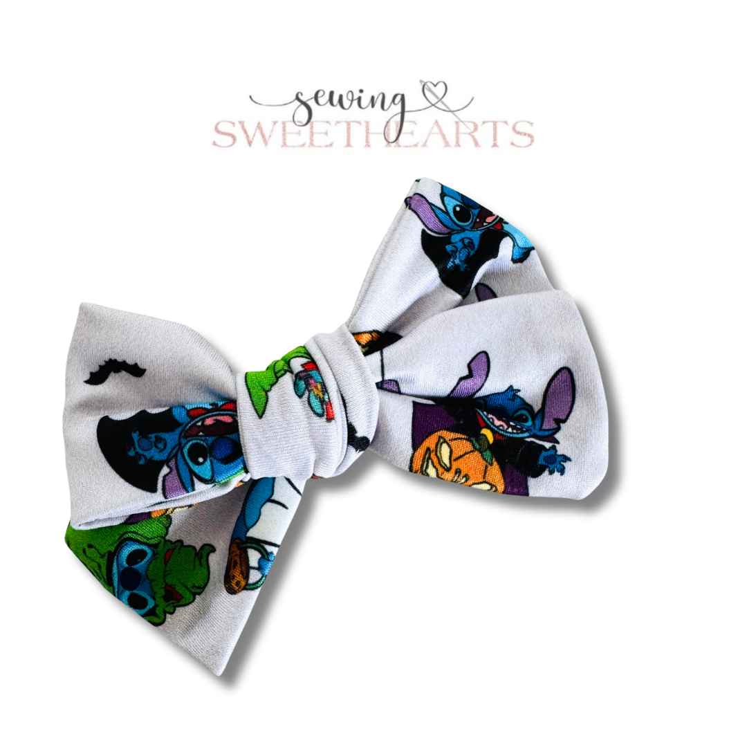 Spooky Blue Alien Bow  Sewing Sweethearts   