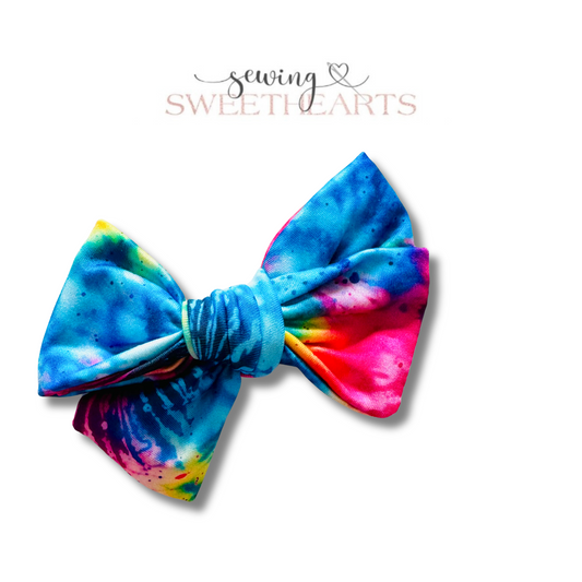 Bright Tie Dye Bow  Sewing Sweethearts   