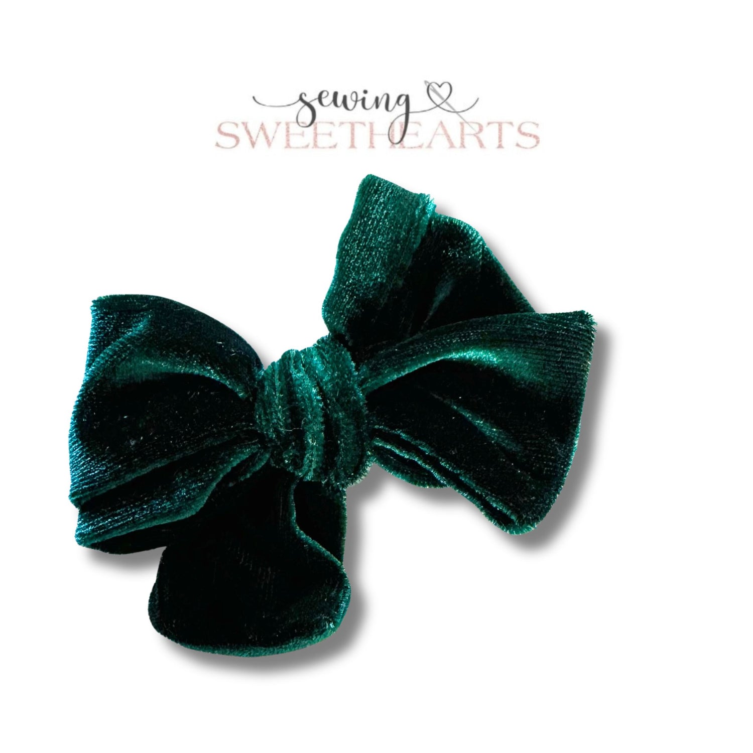 Forest Green Velvet Bow  Sewing Sweethearts   