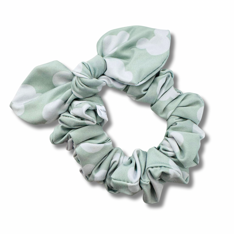 Sage Mouse Bow Scrunchie Sewing Sweethearts