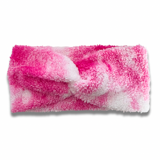 Pink Tie Dye Sherpa Headband Sewing Sweethearts