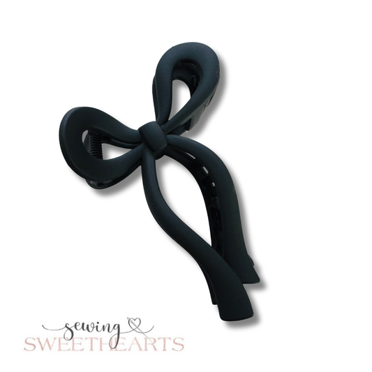 Black Bow Claw Clip Sewing Sweethearts