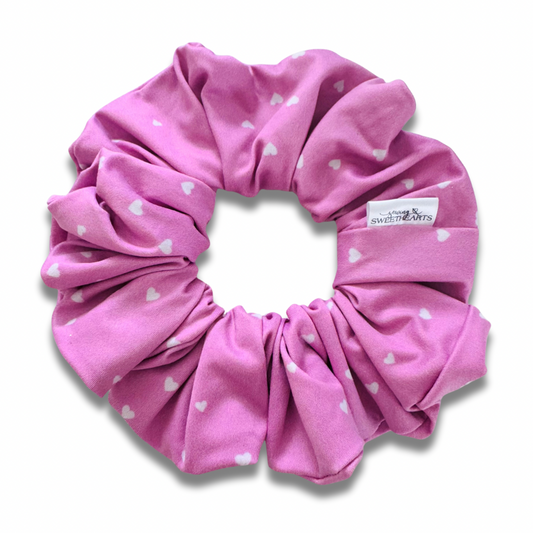 Pink Hearts Scrunchie Sewing Sweethearts