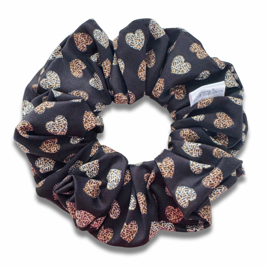 Leopard Hearts Scrunchie Sewing Sweethearts