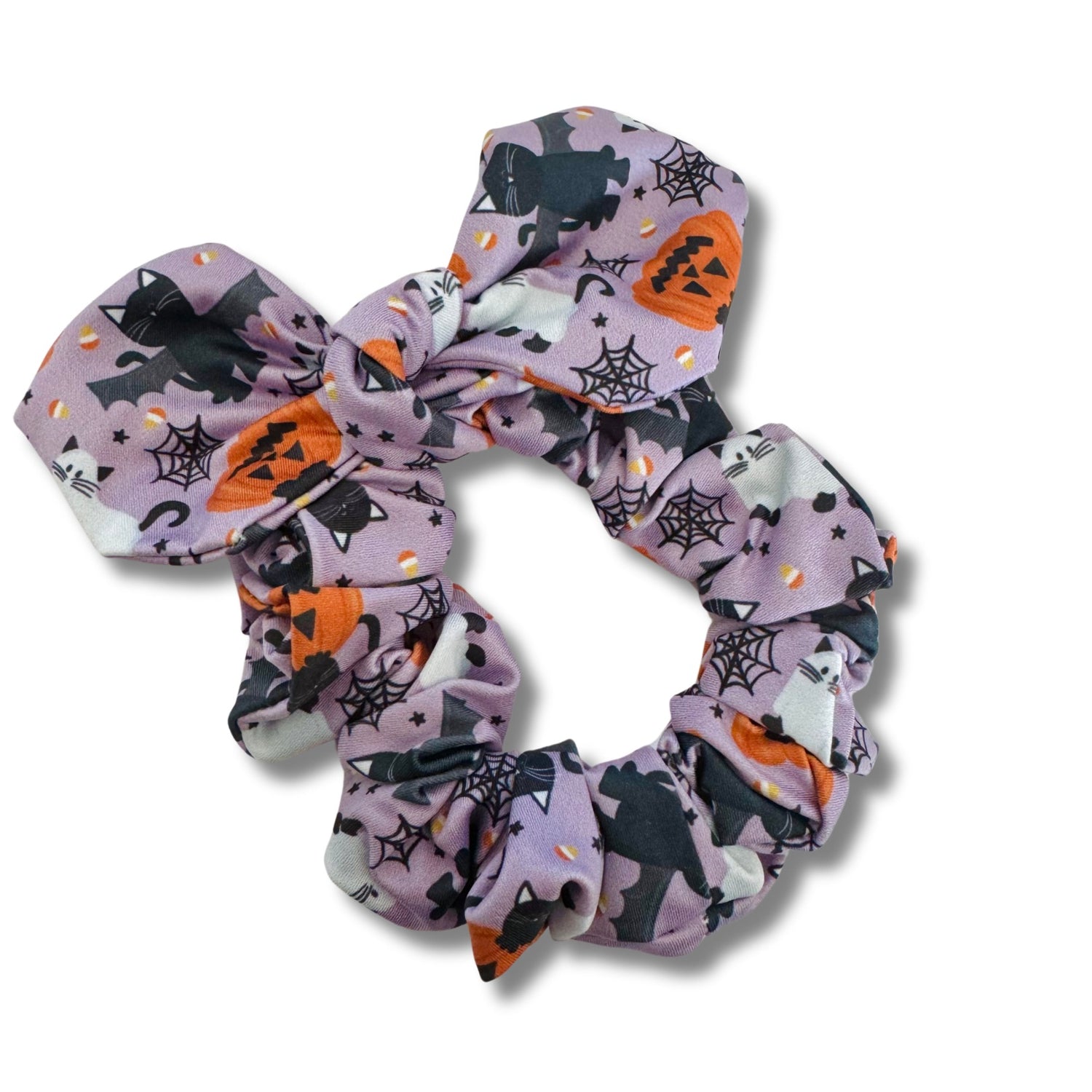 Spooky Cats Bow Scrunchie  Sewing Sweethearts   