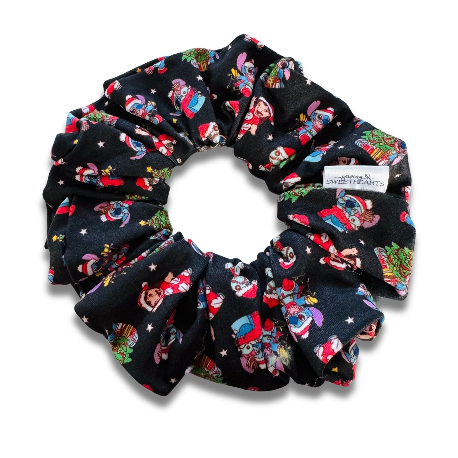 Blue Alien Christmas Scrunchie  Sewing Sweethearts   