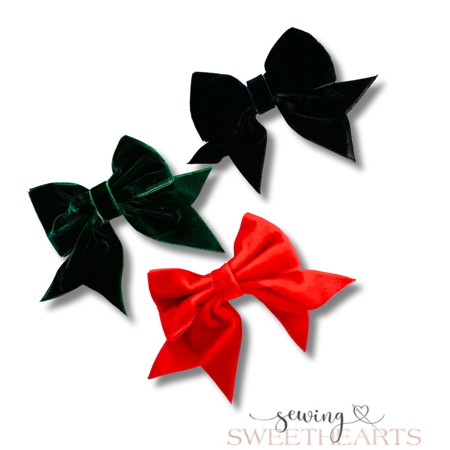 Velvet Bow Clips (v. 2)  Sewing Sweethearts   