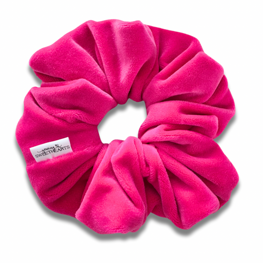 Hot Pink Velvet Scrunchie Sewing Sweethearts