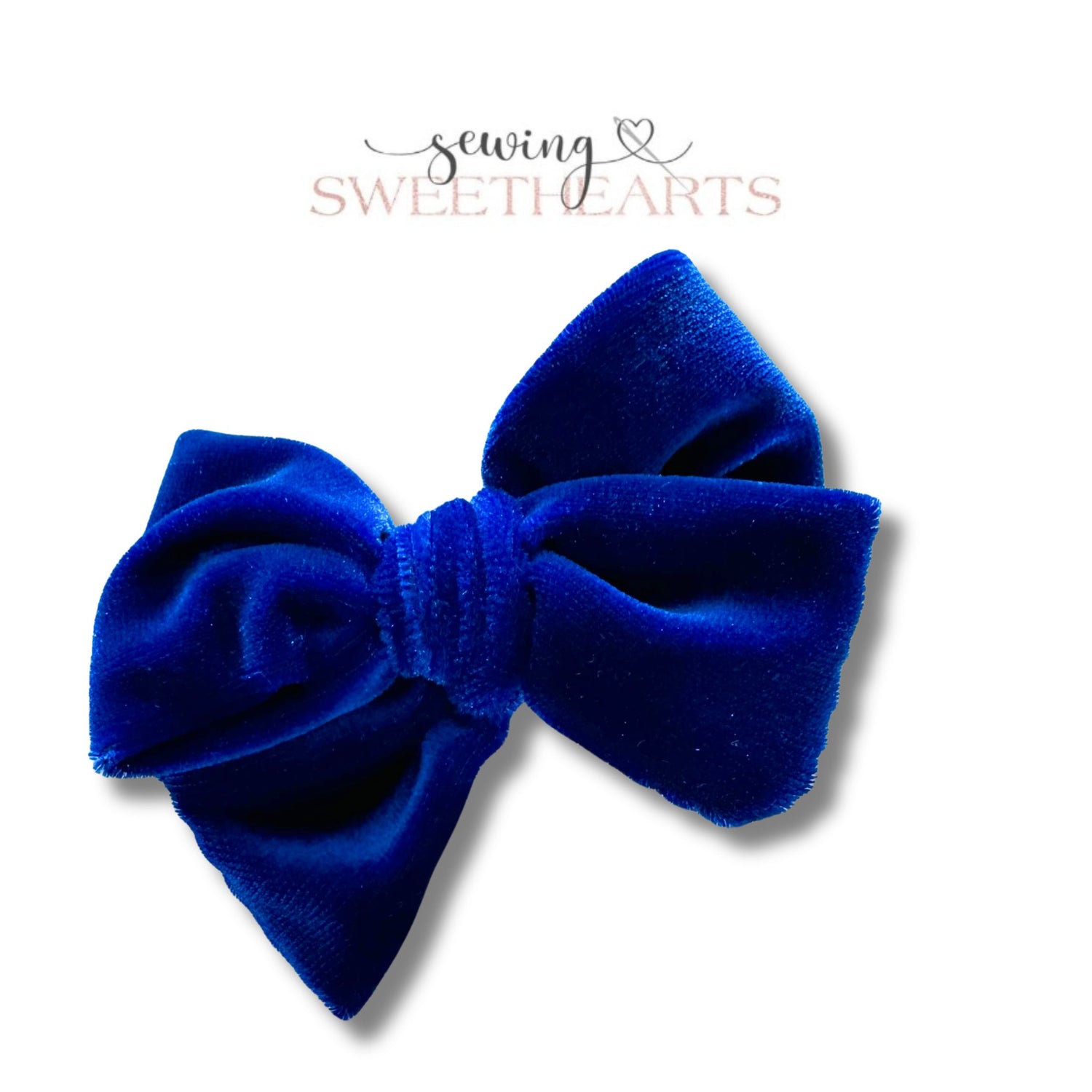 Royal Blue Velvet Bow  Sewing Sweethearts   