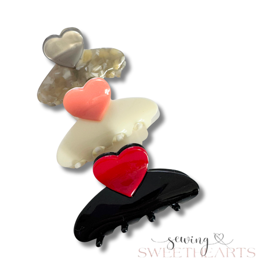 Valentine Claw Clip Sewing Sweethearts