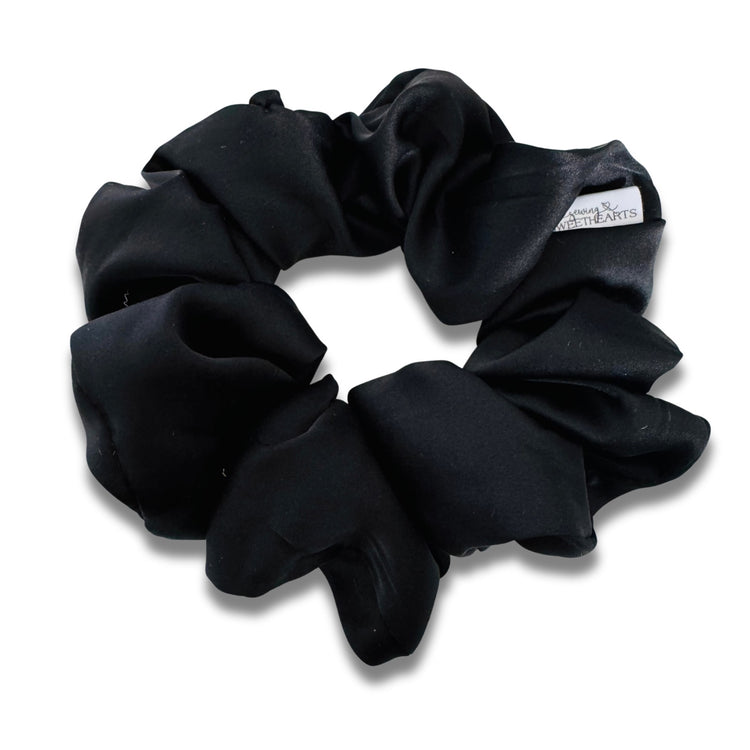 Black Satin Scrunchie  Sewing Sweethearts   