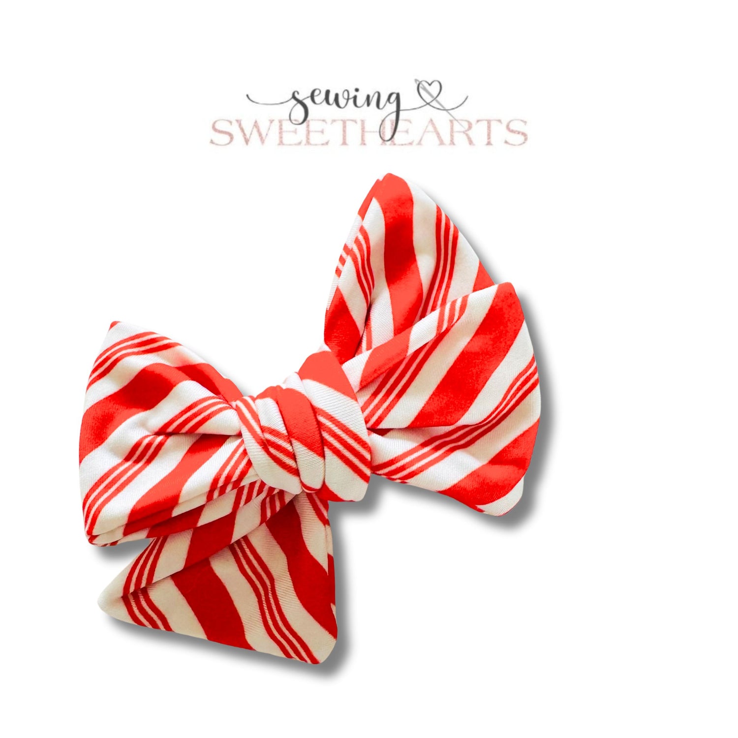 Candy Cane Stripe **PREORDER** Bow  Sewing Sweethearts   