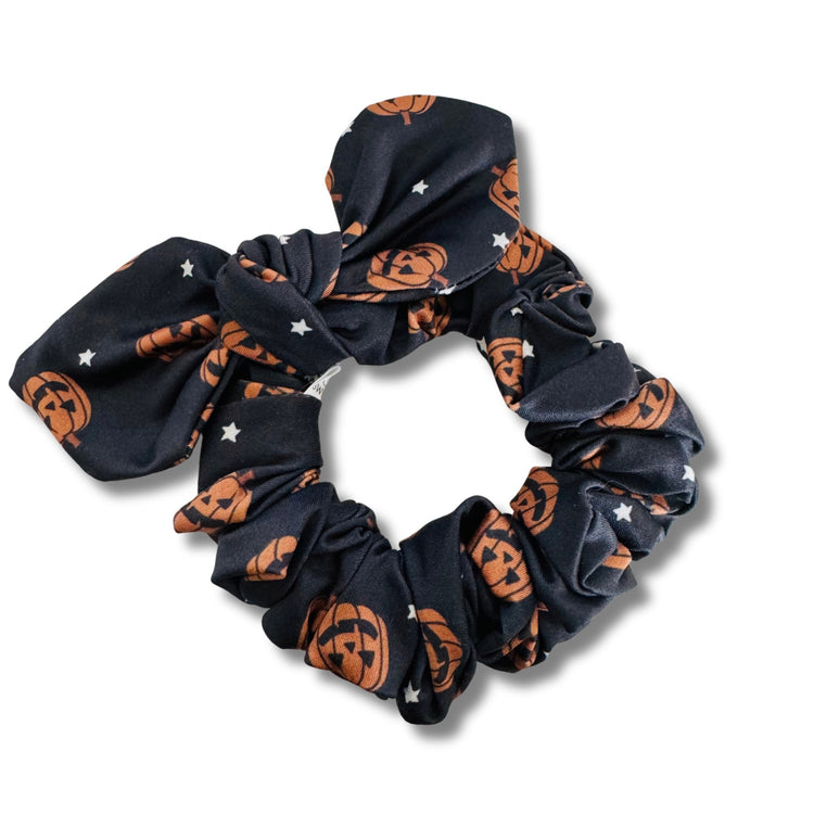 Jack O Lanterns Bow Scrunchie  Sewing Sweethearts   