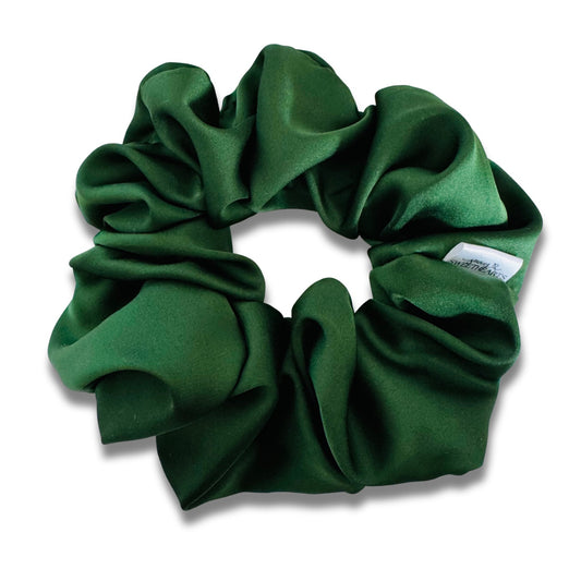 Dark Green Satin Scrunchie  Sewing Sweethearts   