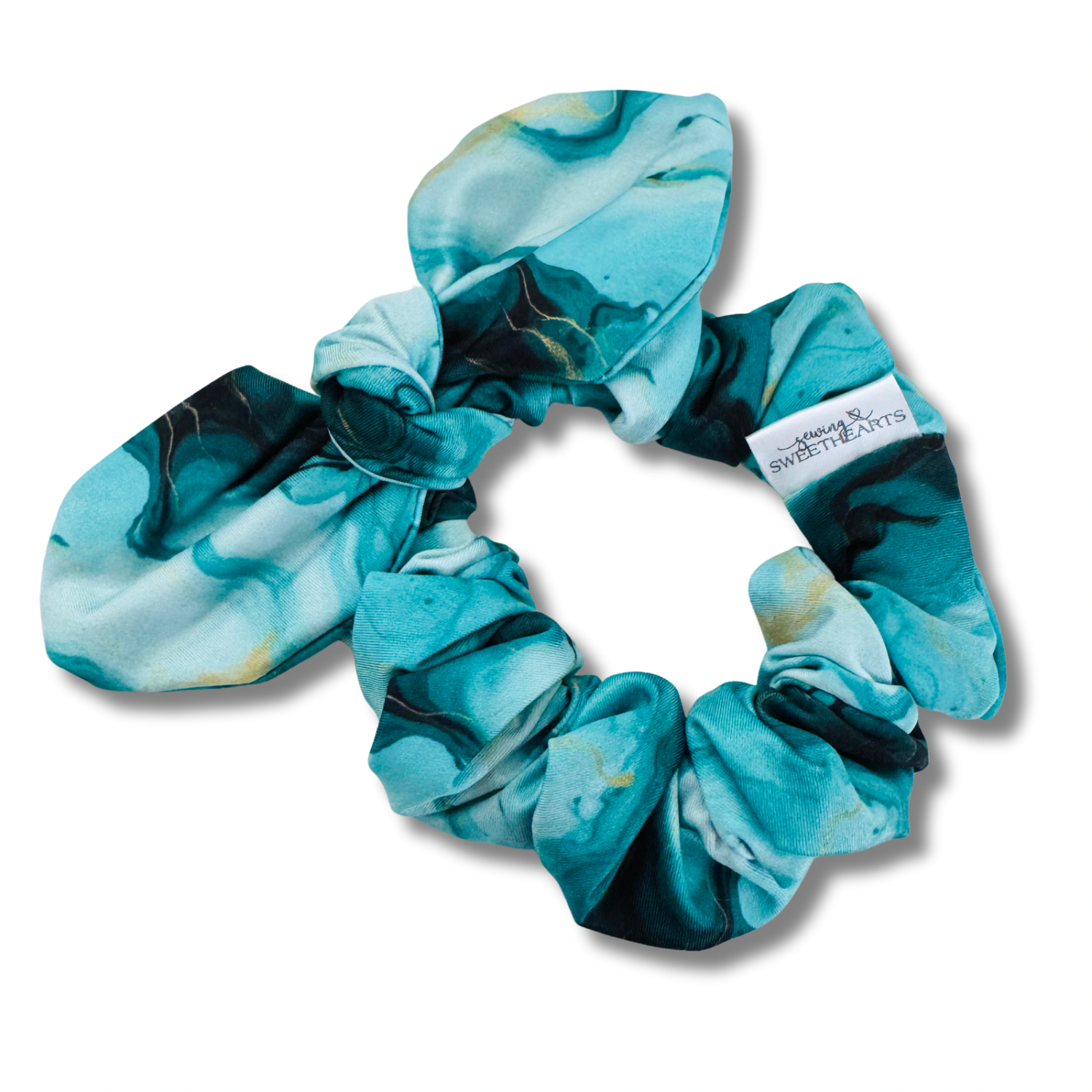 Green Geode Bow Scrunchie Sewing Sweethearts