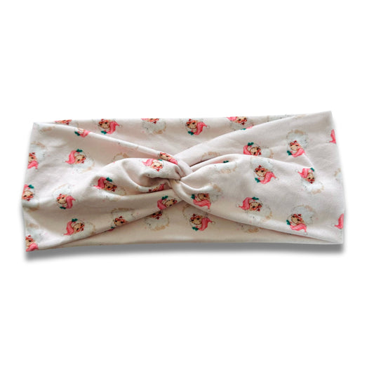 Pink Vintage Santas Sweetheart Headband (or removable tie option)  Sewing Sweethearts Sweetheart  