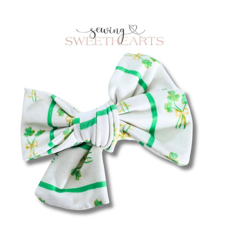 Shamrock Stripe Bow Sewing Sweethearts